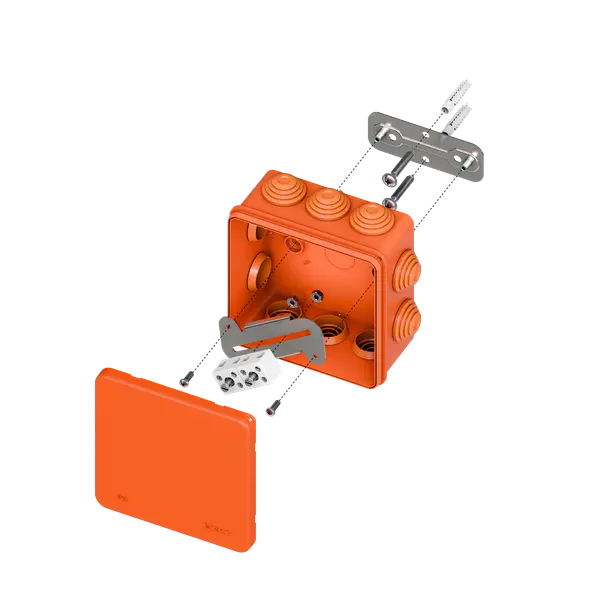 Коробка огнестойкая E45 100x100x50мм с клеммниками 4 полюса 0,5-4мм2 IP55 HF  ...EKF plc-kmfr-100-404
