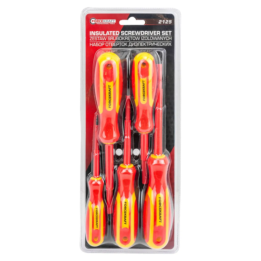 Отвертки диэлектрические, набор 5пр.  FORCEKRAFT FK-2125