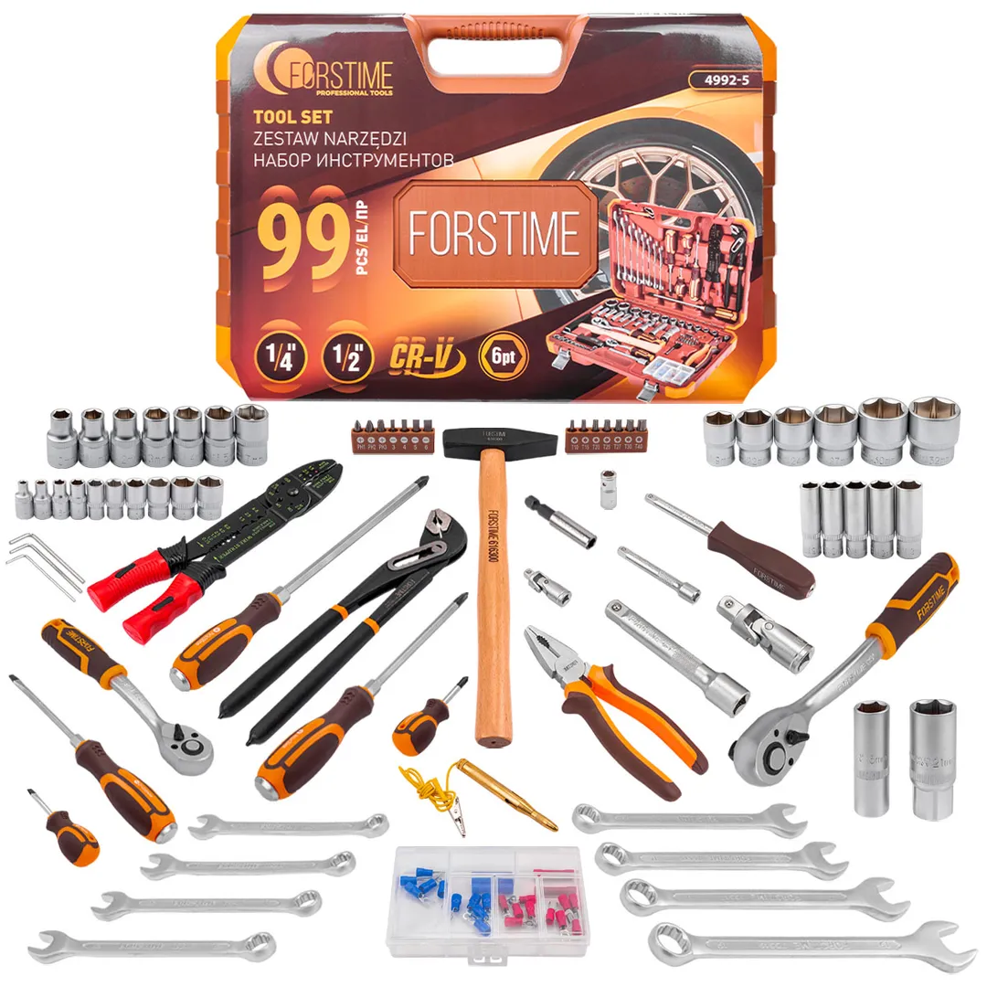 Набор инструментов 99пр. 1/4", 1/2" FORSTIME FT-4992-5