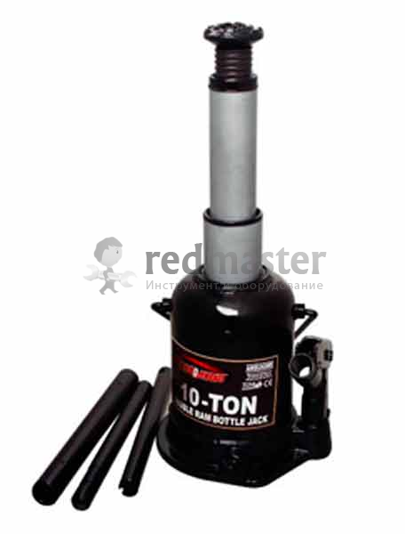 Домкрат бутылочный двухштоковый 10т (h228-601mm) Torin TF1008G