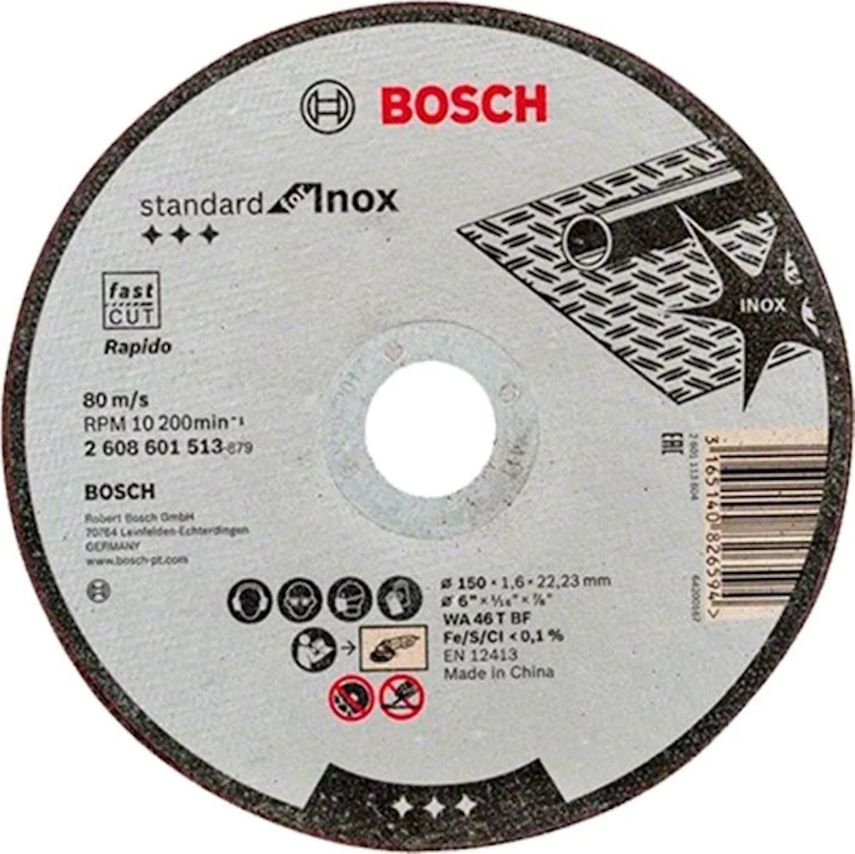 Отрезной круг 150х1,6х22,23 мм PRO Stainless Steel and Metal BOSCH 2.608.601.513