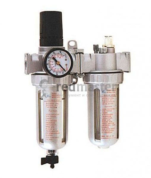 Блок подготовки воздуха  1/2"(фильтр + регулятор + маслодобавитель)(0-10bar, температура воздуха: 5°-60°С, 10мк) Partner PA-AFRL804