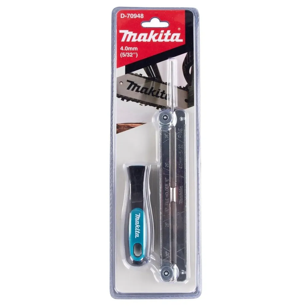 Напильник 4.0 мм с рукояткой/шаблоном для заточки цепи  MAKITA D-70948