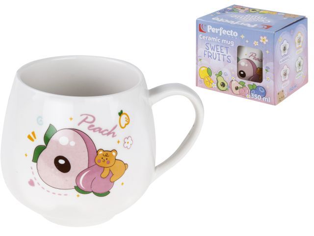 Кружка керамическая, 350 мл, Sweet fruits, персик PERFECTO LINEA 17-401114