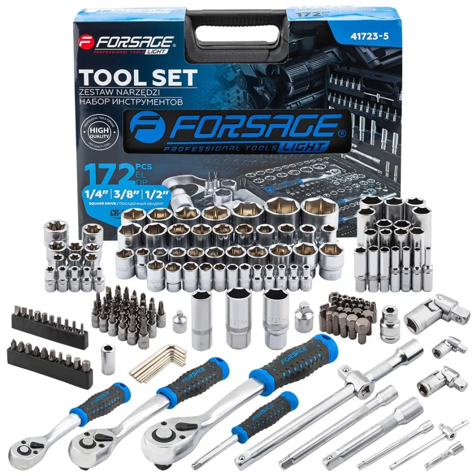 Набор инструментов 172пр. 1/4''3/8''1/2''6гр Forsage LIGHT F LIGHT-41723-5