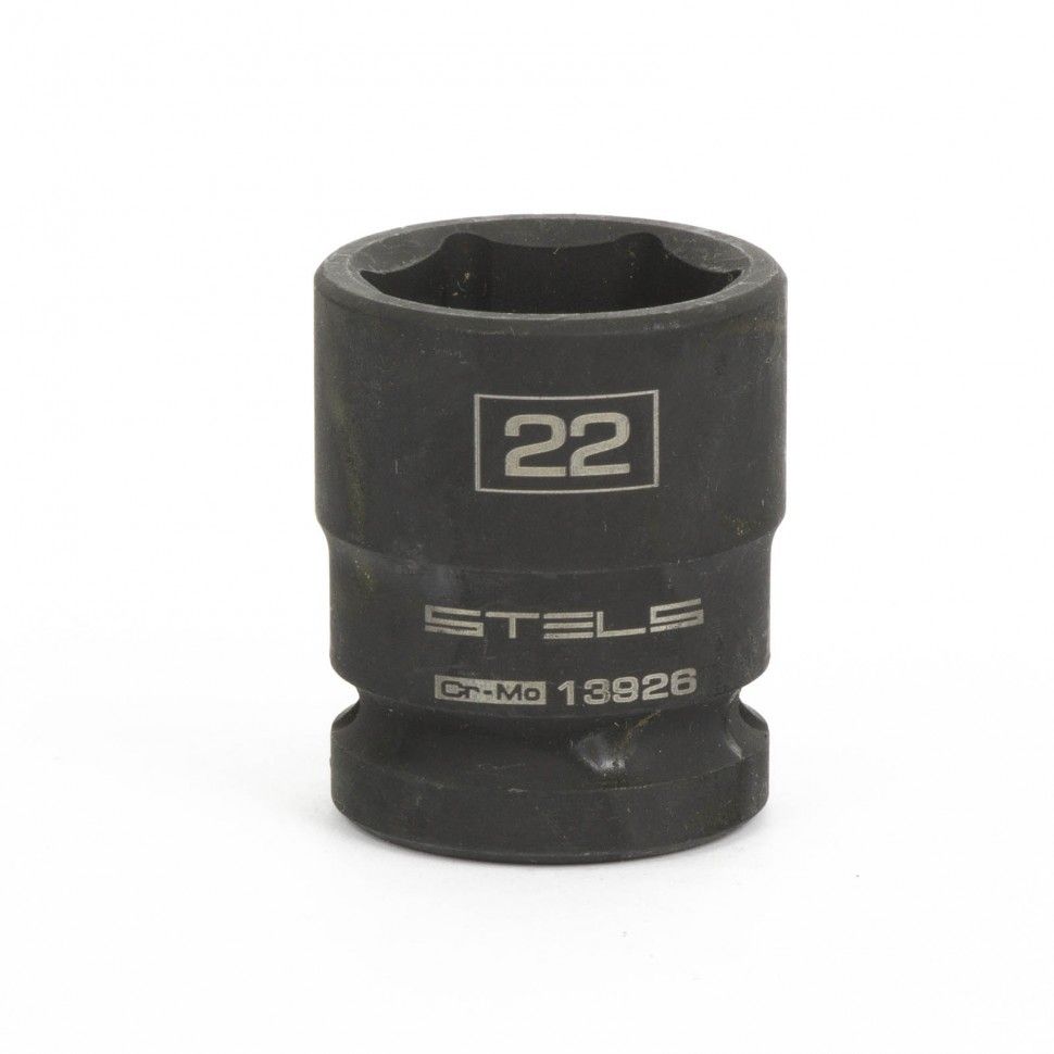 Головка ударная шестигранная, 22 mm, 1/2", CrMo  Stels 13926