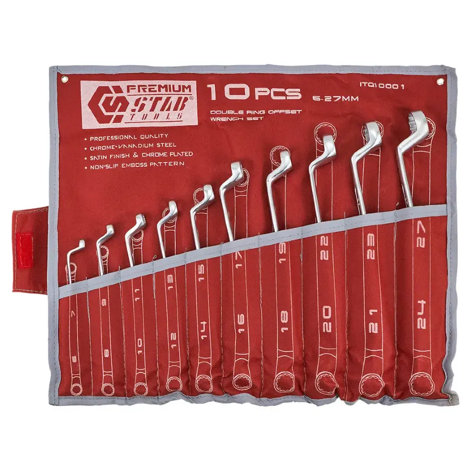 Комплект накидных ключей,10пр.(6X7,8X9,10X11,12X13,14X15,16X17,18X19,20х22,21X23,24X27 мм Stab ITQ10001