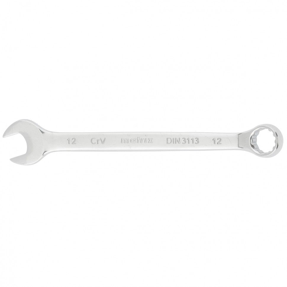 Ключ комбинированный, 12 mm, CrV, полированный хром  Matrix 15156