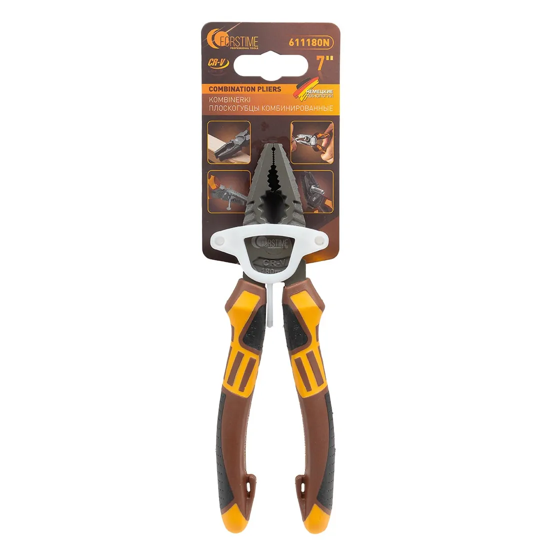 Плоскогубцы комбинированные 7"  FORSTIME FT-611180N