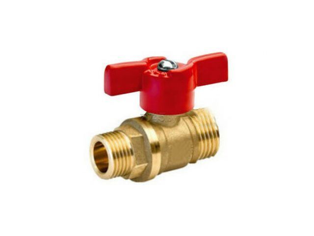 Кран шаровый 1/2"х3/4" нар.-нар. бабочка PN1.6 МПа, 11Б27п7 Цветлит ZW10069