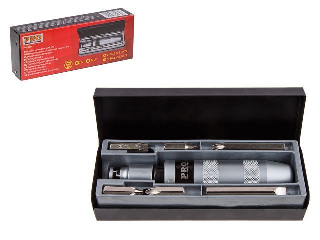 Отвертка ударно-поворотная+набор бит 6шт.  (в металлическом кейсе)  ...STARTUL PRO-6057