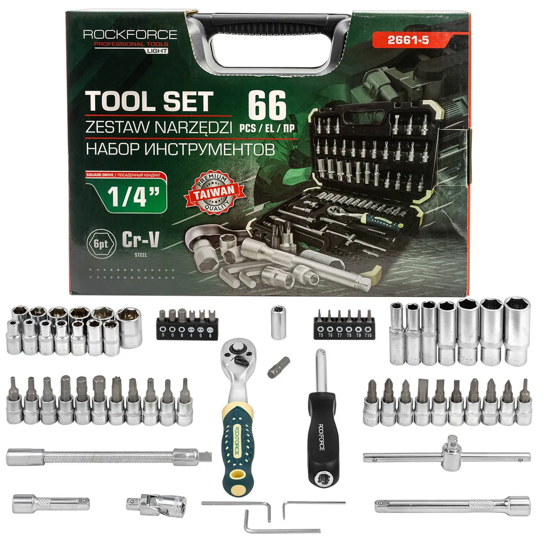 Набор инструментов 66пр. 1/4" (6гр.) RockFORCE LIGHT RF LIGHT-2661-5