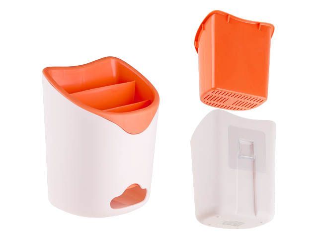 Подставка для столовых приборов, бело-оранжевая  PERFECTO LINEA 34-118162