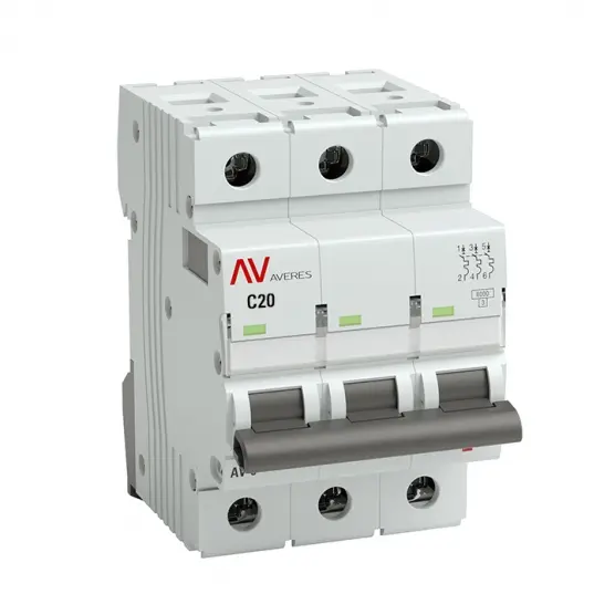 AV-6 3P 20A (C) 6kA AVERES EKF mcb6-3-20C-av