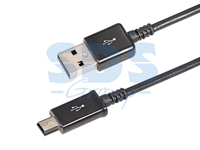 USB кабель miniUSB длинный штекер 1 м черный  REXANT 18-4402