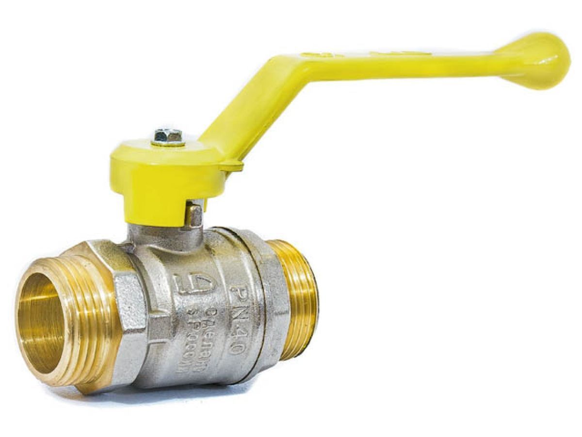 Кран шаровый 1/2" стандарт наружная-наружная резьба ручка (ГАЗ) PN 40 LD LD47.355.15