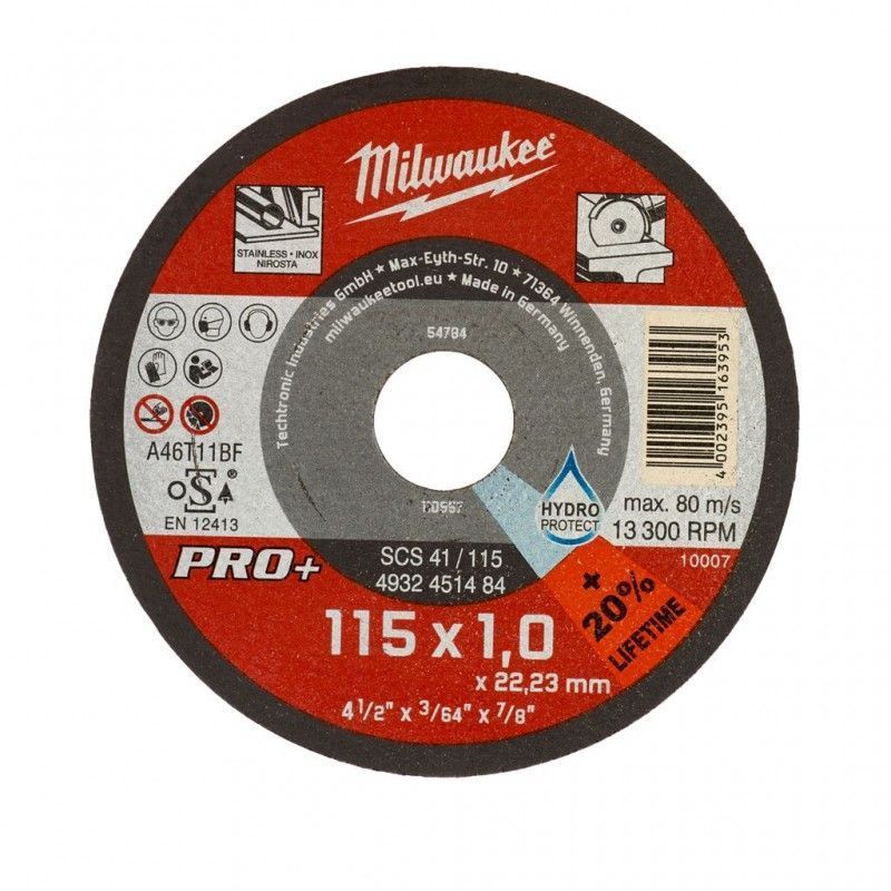 Отрезной круг 115х1,0х22,23 мм SCS 41 для металла Milwaukee  4932451484