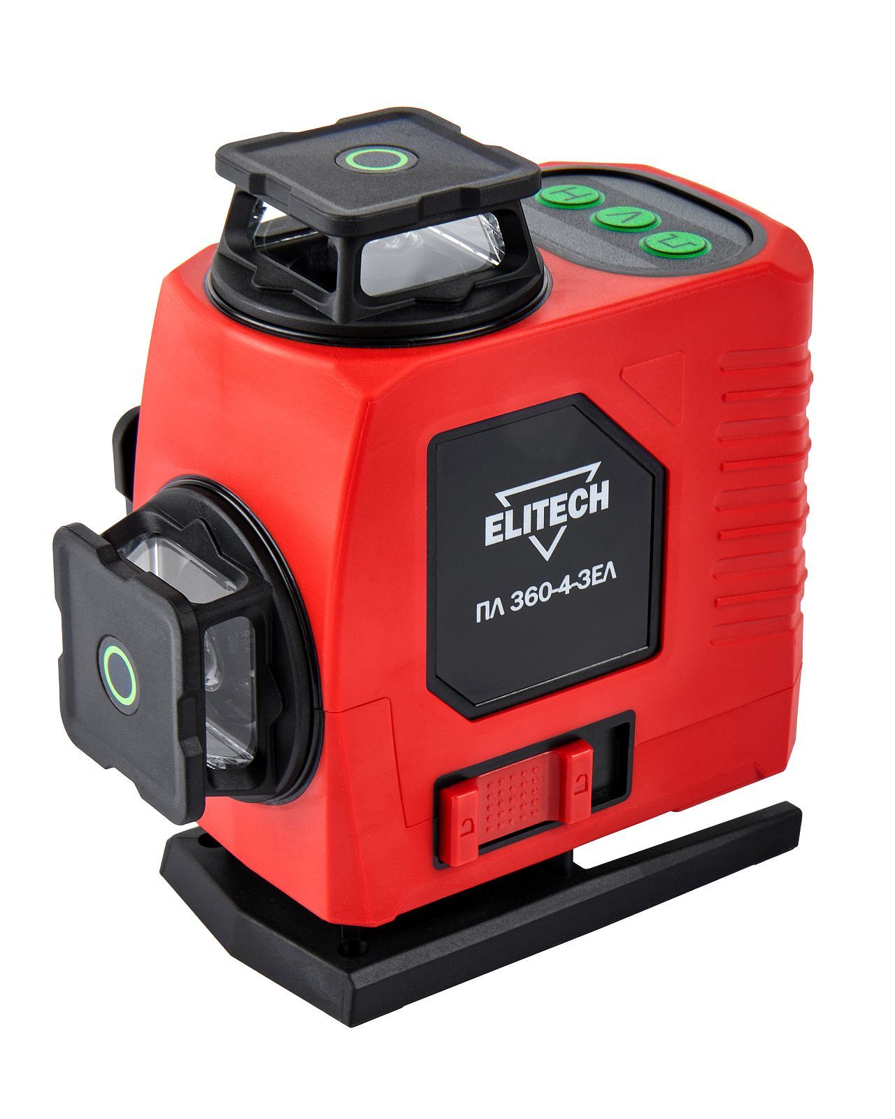 Нивелир лазерный ПЛ 360-4-ЗЕЛ (Зеленый / 25 м / 4 луча 360° / Li-Ion / Коробка) ELITECH 204871