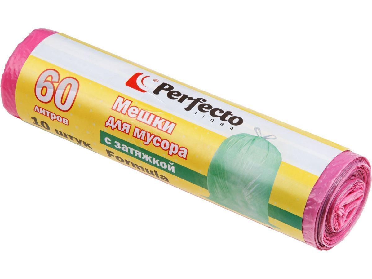 Мешки для мусора Formula с затяжкой, 60 л, 10 шт. PERFECTO LINEA 46-106113