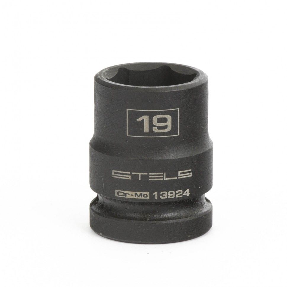Головка ударная шестигранная, 19 mm, 1/2", CrMo  Stels 13924
