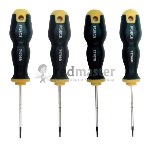 Набор отверток 4 пр. TORX с отверстием Force 2044ST