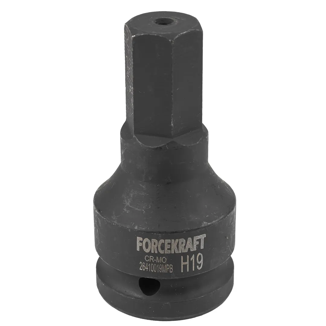 Головка-бита ударная 6-гранная 19мм,3/4"  FORCEKRAFT FK-26410019MPB