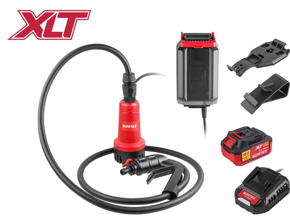 Аккум. насос погружной WP 1820 ALL1 XLT SET , 18В, 1АКБ 4,0 А/ч, 2000 л/час, высота напора до 20 м., WORTEX 1334870