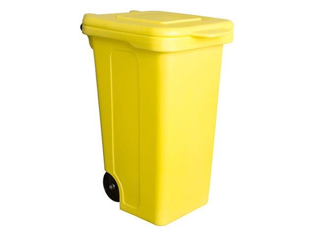 Контейнер для мусора пластик. 120л с педалью (желтый)  БЗПИ 830114