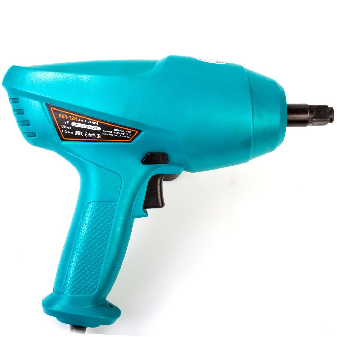 Гайковерт проводной автомобильный 1/2", 350Нм, 12В, Bort BSR-12H