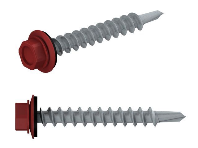 Саморез кровельный 5.5х19 mm цинк, шайба с прокл., PT3, RAL 3003 (5 кг)  (Цвет: рубиново-красный)  S...STARFIX 1606319