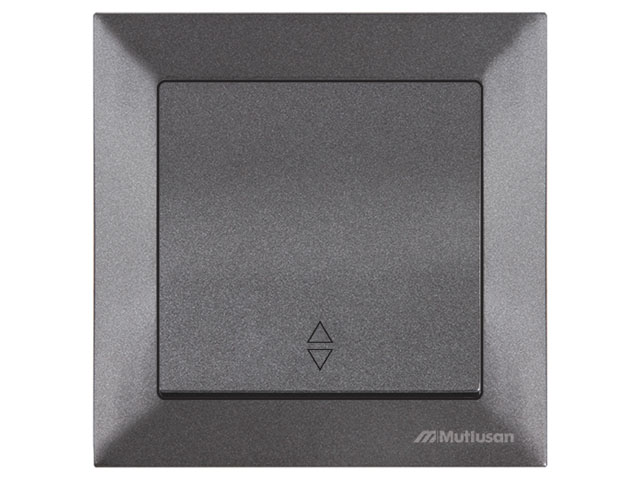 Выключатель проходной 1-клав. (скрытый, винт. зажим) дымчатый,, DARIA (10 A, 250 V, IP 20) MUTLUSAN 2120 403 0295