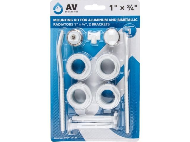 Комплект для монтажа алюминиевых и биметаллических радиаторов 1" 3/4", 2-кронштейна,  ...AV Engineering AVE1151134