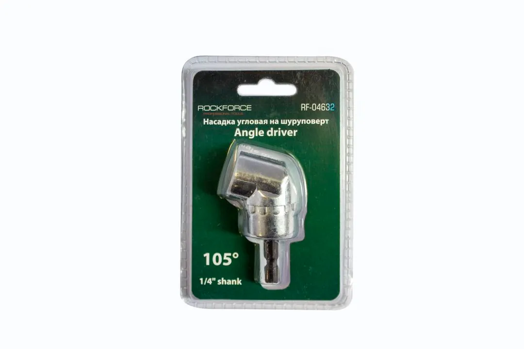 Адаптер-переходник угловой для шуруповерта 1/4"(F), в блистере Rock FORCE RF-04632