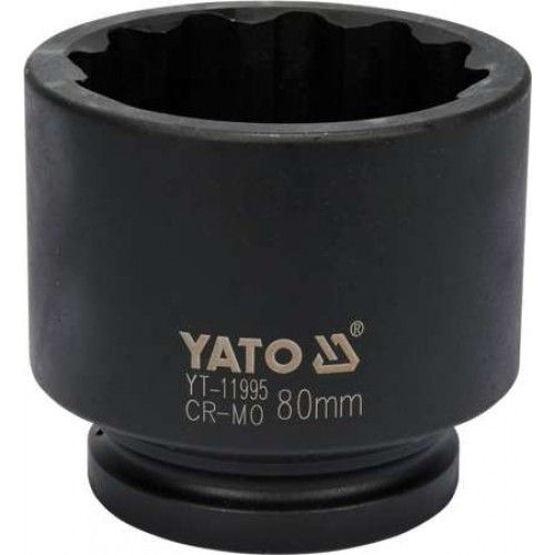 Головка торцевая ударная 1" 12гр. 80 мм. L100 мм. CrMo YATO YT-11995