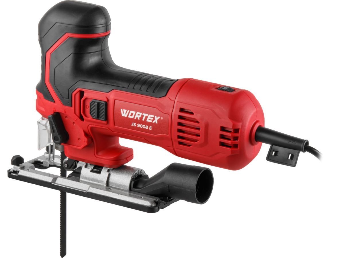 Лобзик электрический JS 9008 E в кор. 750 Вт, 800-3000 ход/мин, пропил до 90 мм, грибов. рук. (грибов. рукоятка, литая подошва, маятн. ход, подсветка, сдув опилок, 22 мм ход, дерево/сталь/алюм.,  WORTEX 1335988