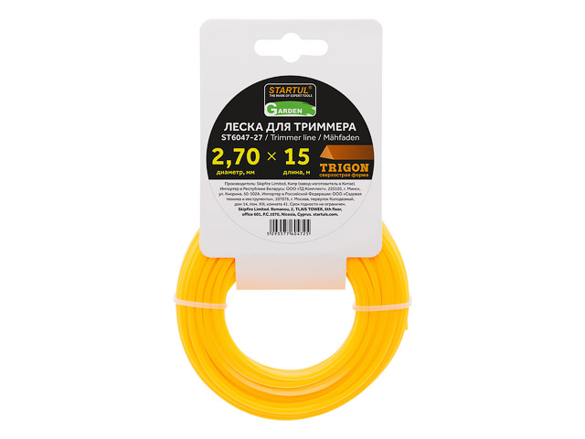 Леска ф 2.7 mm х 15 м треугольное сечение GARDEN STARTUL ST6047-27