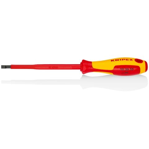 Отвертка SL5.5x1.0 шлицевая VDE 1000V, длина стержня 125 мм, L-232 мм  KNIPEX 982055