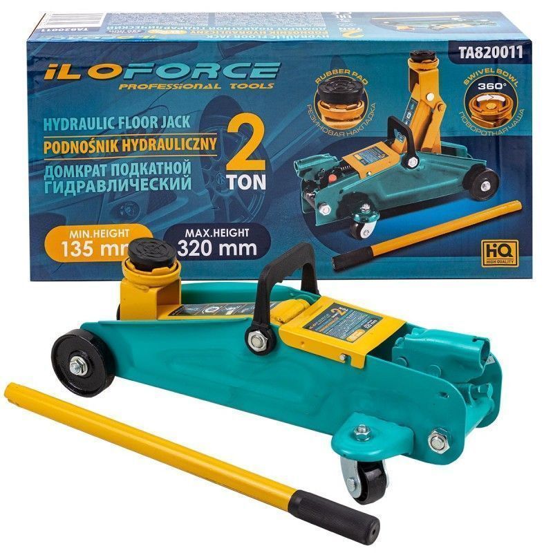 Домкрат подкатной гидравлический 2т (h min 135мм, h max 320мм)  ILOforce IF-TA820011