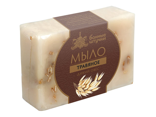 Мыло глицериновое ручной работы "Дикий овес" 100 г  ...БАННЫЕ ШТУЧКИ 33432