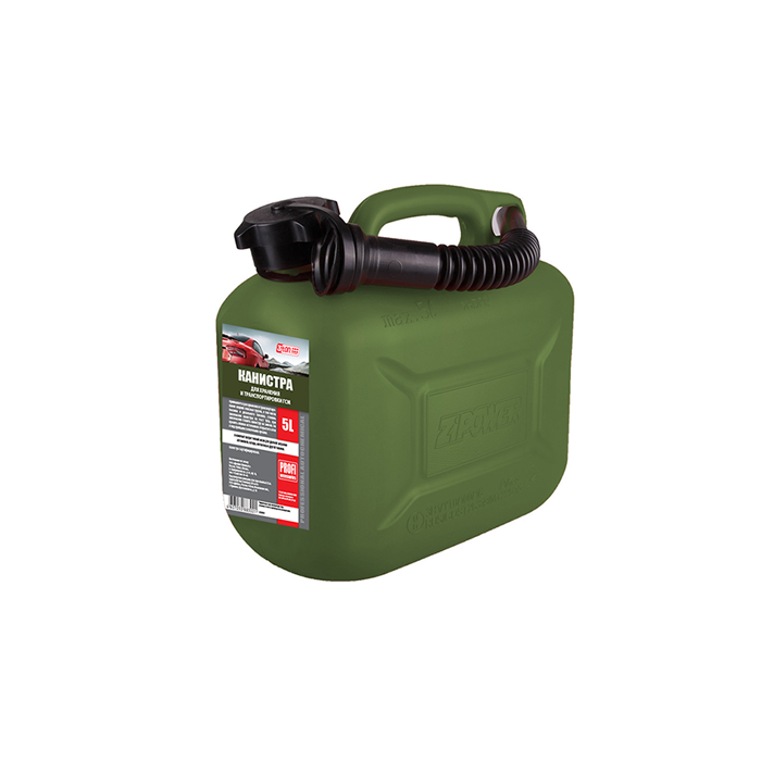 Канистра оливковая для топлива в комплекте с крышкой и лейкой 3ton PROFI (5л)...3TON 55330