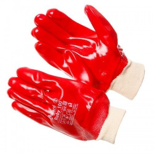 Перчатки МБС, интерлок с покрытием ПВХ красного цвета (размер 10 (XL))  Ruby100   ...GWARD PVC002