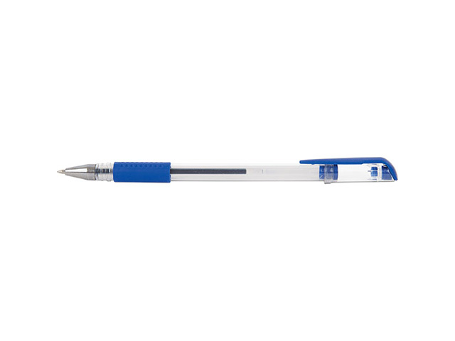 Ручка гелевая 0,5 мм синий, резиновый грип,  LITE GPBL-B/gr