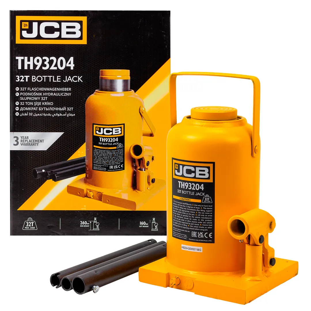 Домкрат бутылочный 32т с клапаном (h min-260мм, h max-420мм) JCB JCB-TH93204