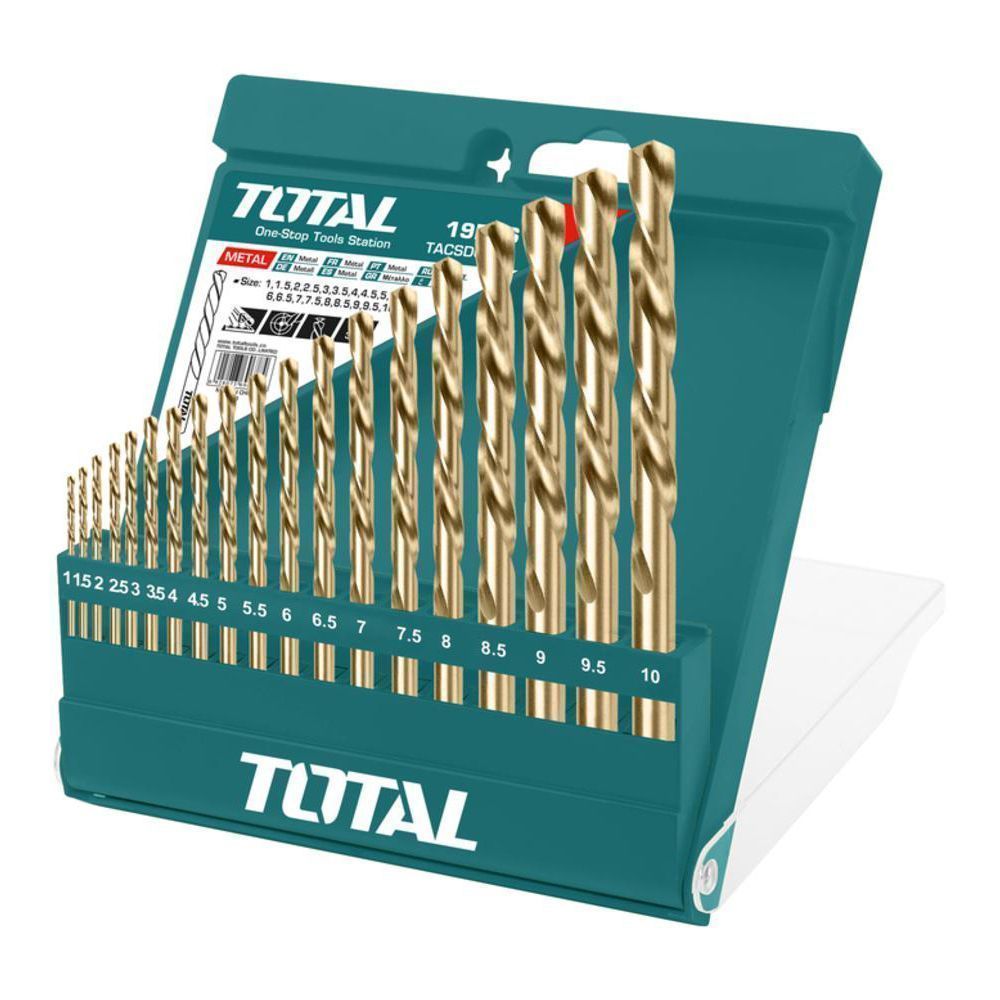 Набор сверл по металлу 1-10мм TOTAL TACSD0195 (19 шт)