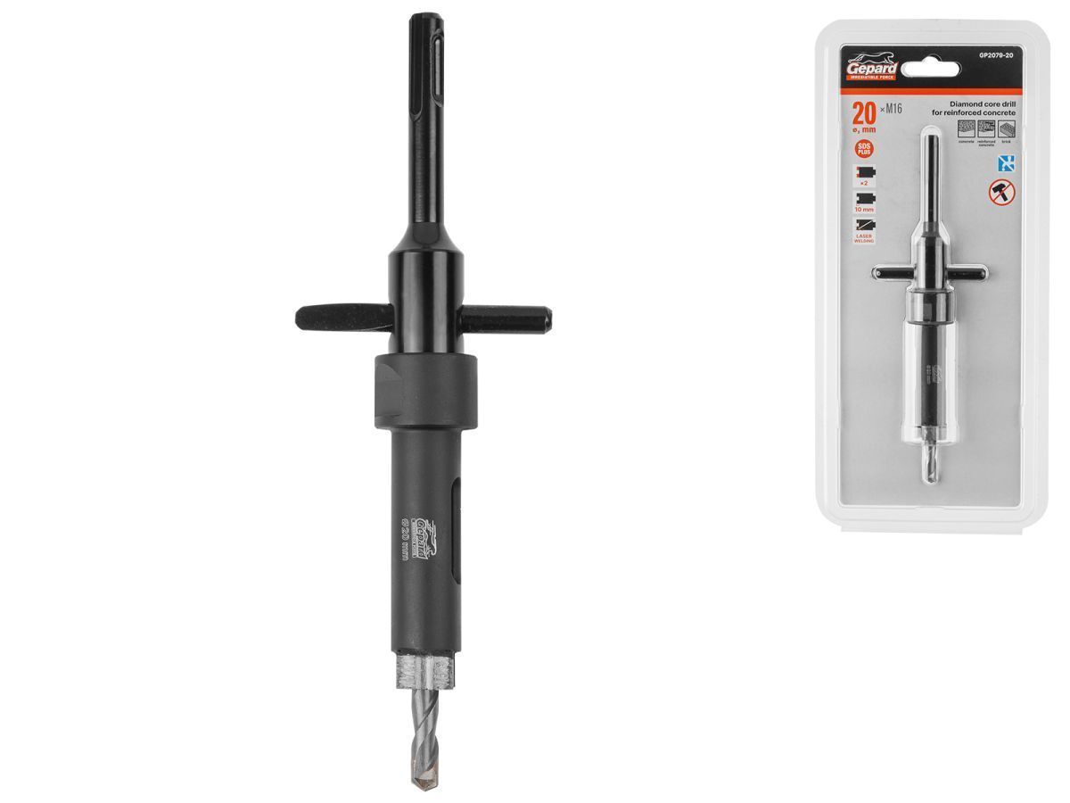 Коронка алмазная d 20мм железобетон (GP2079-20) (безударная) GEPARD GP2079-20
