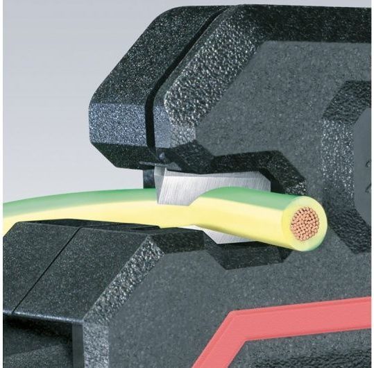 Стриппер автоматический, зачистка: D 0.2 - 6 мм, (AWG 24-10), рез кабеля: 2.5 мм, L-195 мм  KNIPEX 1262180SB