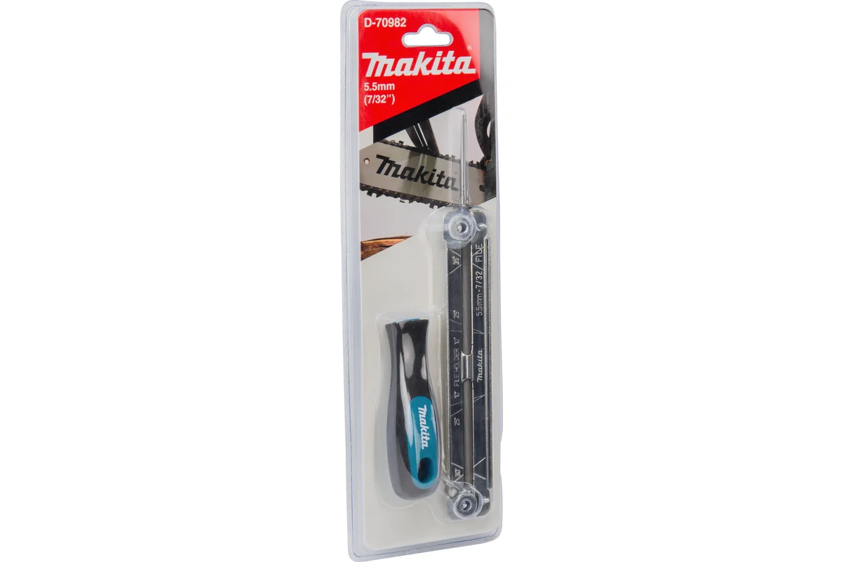 Напильник 5.5 мм с рукояткой/шаблоном для заточки цепи  MAKITA D-70982