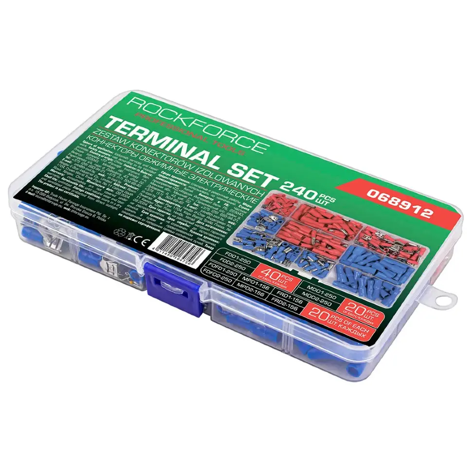 Клеммы контактные автомобильные, набор 240пр. RockFORCE RF-068912