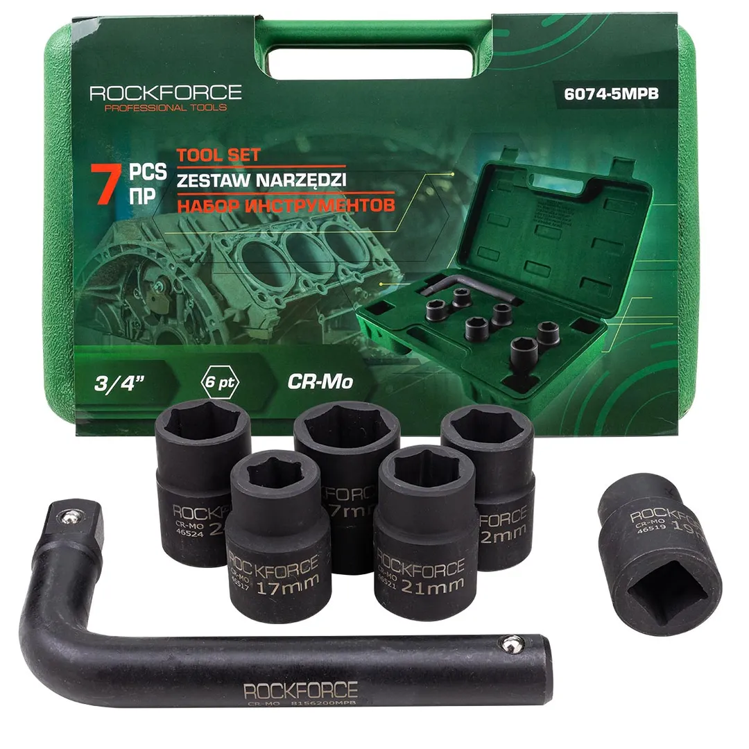 Набор инструментов 7пр. 3/4" (6гр.) RockFORCE RF-6074-5MPB