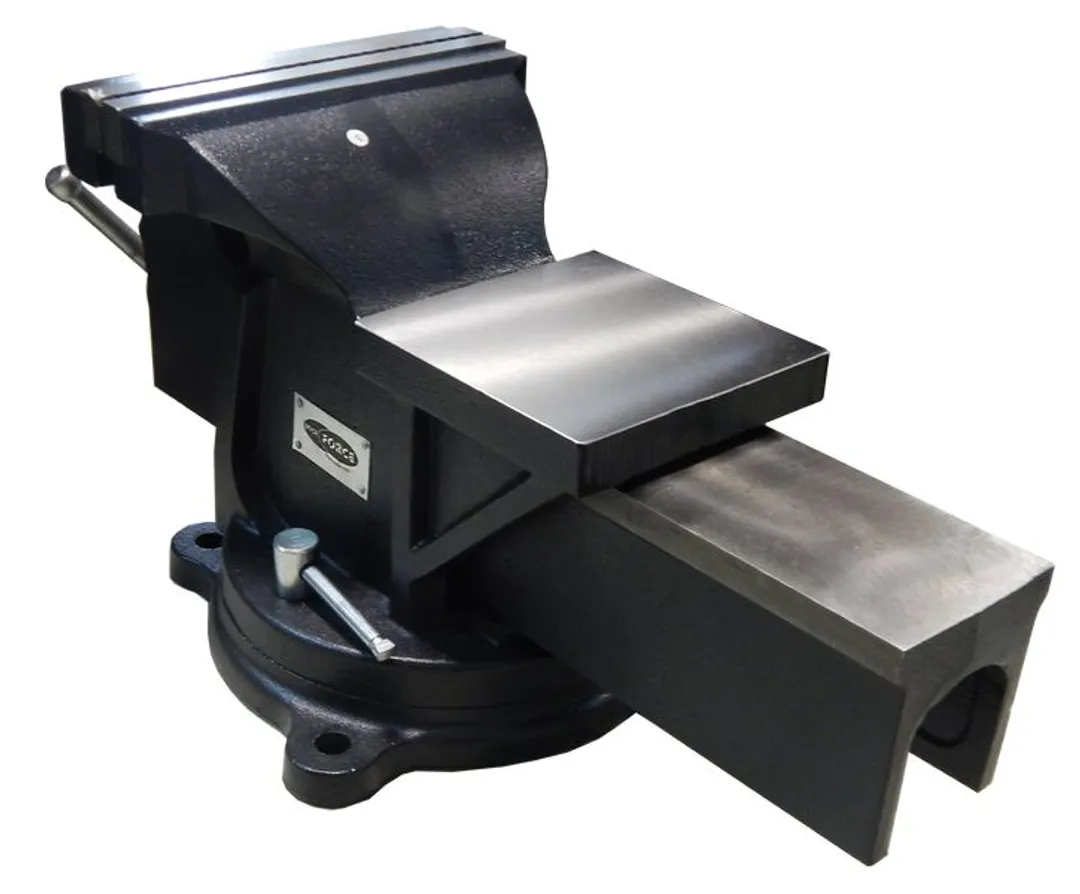 Тиски стальные поворотные с наковальней усиленные 10''-250мм (вес- 60кг) RockFORCE RF-3291110